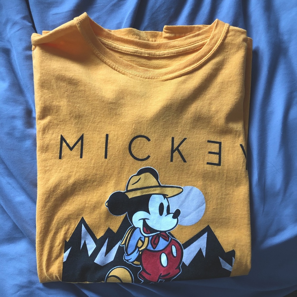Yellow Mickey Mouse tee shirt